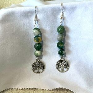 Tree Agate tree earrings